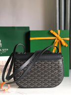 233 BAG 25 IN BLACK CALFKIN AND GOYARDINE CANVAS