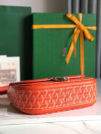 233 BAG 25 IN ORANGE CALFKIN AND GOYARDINE CANVAS