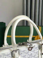 AMBASSADE DOCUMENT CASE 35 IN WHITE GOYARDINE CANVAS