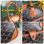 SAINT JEANNE BAG 35 IN BROWN GOYARDINE CANVAS AND CALFSKIN