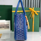 SAINT JEANNE BAG 35 IN AZURE BLUE GOYARDINE CANVAS AND CALFSKIN