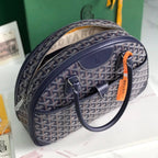 SAINT JEANNE BAG 35 IN OXFORD BLUE GOYARDINE CANVAS AND CALFSKIN