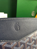 ROUETTE STRUCTURÉ MINI BAG 21 IN NAVY BLUE GOYARDINE CANVAS AND CALFSKIN