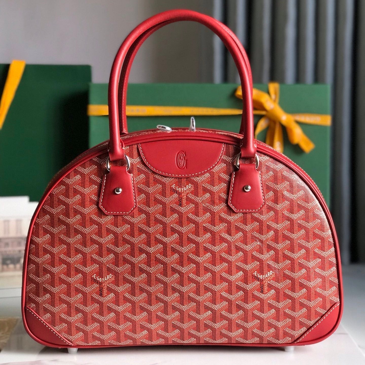 SAINT JEANNE BAG 35 IN CANNON PINK GOYARDINE CANVAS AND CALFSKIN
