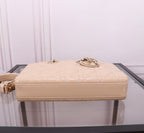 MEDIUM LADY D-JOY 26 BEIGE LAMBSKIN