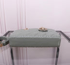 MEDIUM LADY D-JOY 26 ROCK GRAY LAMBSKIN