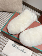LP NATURAL WINTERCOZY WOOL WHITE SLIPPERS
