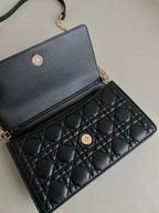 MISS LADY 24 LARGE BAG IN BLACK LAMBSKIN
