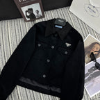 PRADA 25S VELVET-COLLAR SHIRT JACKET 337