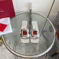 VIV' BY THE SEA LOVE METAL MULES IN SILVER PATENT CALFSKIN