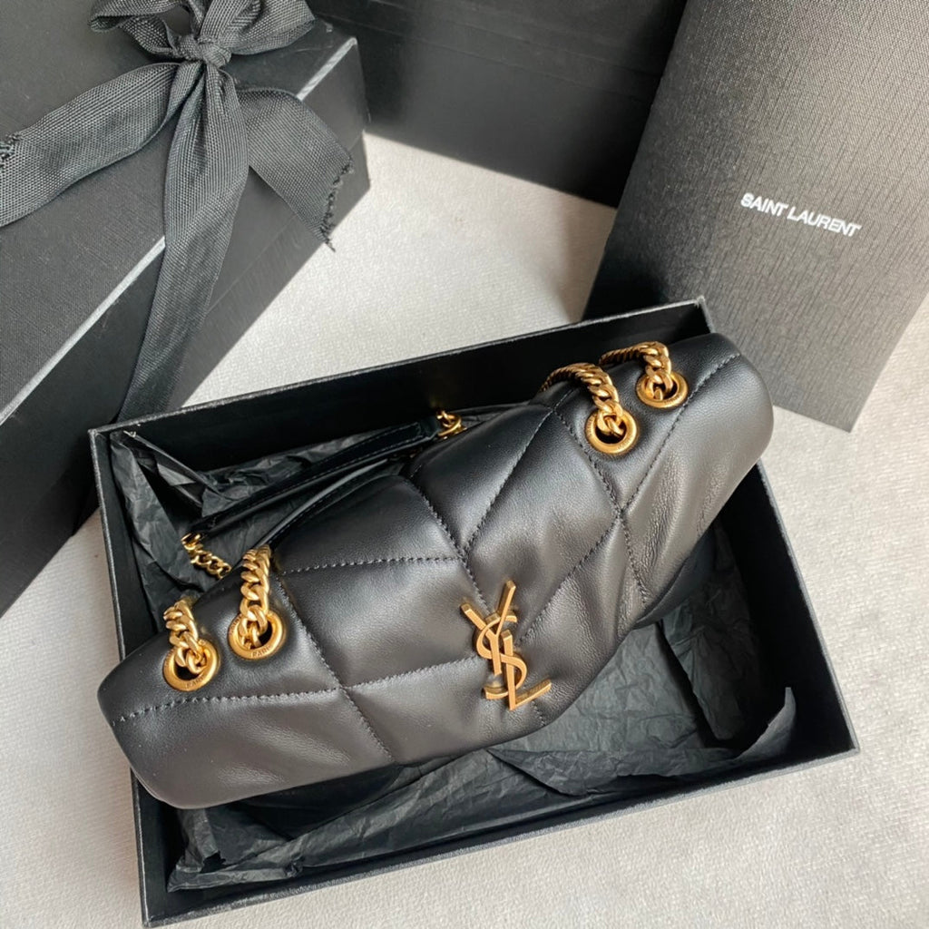 LOULOU MINI 23 BLACK QUILTED GOLD HARDWARE