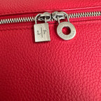 EXTRA POCKET BACKPACK L23.5 IN CHERRY RED CALFSKIN WITH SILVER HARDWARE