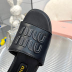 Slippers Black Leather