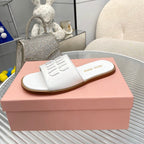 Slippers White Leather