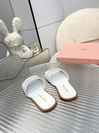 Slippers White Leather