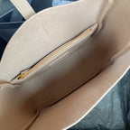 LE 5 À 7 SMALL SUPPLE 23 IN BEIGE LAMBSKIN GOLD BUCKLE