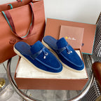 LP CHARMS WALK BABOUCHE LOAFERS NAVY SUEDE