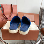 LP CHARMS WALK BABOUCHE LOAFERS NAVY SUEDE