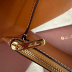 LARGE 36 BALE BAG IN BRONZE BROWN CALFSKIN