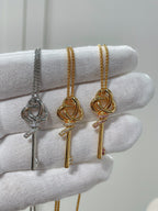 tiffan key woven necklace