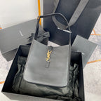 LE 5 À 7 SMALL SUPPLE 23 IN GRAY LAMBSKIN GOLD BUCKLE