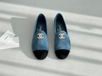 LOAFERS IN CERULEAN BLUE MIX BLACK SUEDE