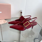 HIGH-SLINGBACK POINTED TOE SANDALS RUBY COWHIDE