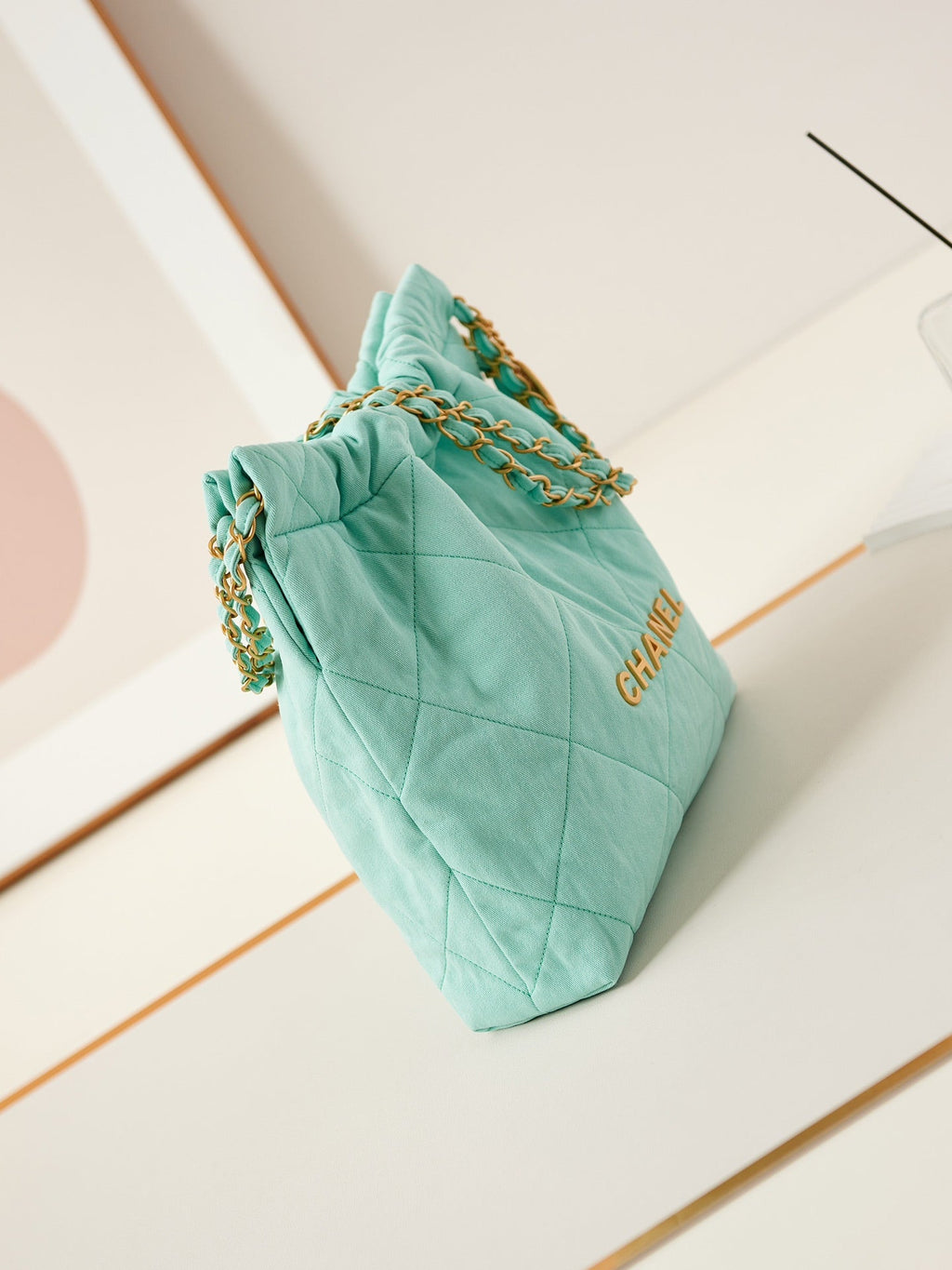CC CLASSIC MEDIUM 37 BAG IN TF BLUE CANVAS