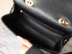 CHANEL 25S FLAP BAG 25 CM IN BLACK LAMBSKIN WITH GOLD HARDWARE
