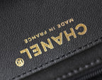 CHANEL 25S FLAP BAG 25 CM IN BLACK LAMBSKIN WITH GOLD HARDWARE