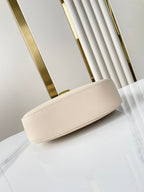 LOW KEY SHOULDER BAG 26 IN QUARTZ GRAINED CALFSKIN GOLD BUCKLE