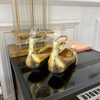 Sandal Ballet Metallic Gold Color Sheepskin