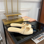 Cap Toe Mules Bright Cream Color Sheepskin