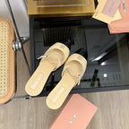 Cap Toe Mules Bright Cream Color Sheepskin