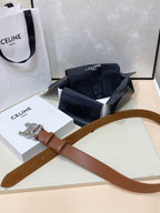 CL LARGE 30 MM TRIOMPHE BELT IN BRONZE BROWN SILVER HARDWARE