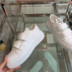 Thick-Soled Denim Sneakers White