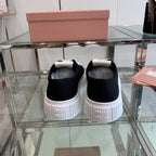Sneakers High Sole Black And White Canvas