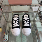 Mule Shoes Black And White Canvas
