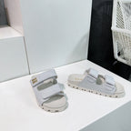 Slippers White Sheepskin With Stylized Straps