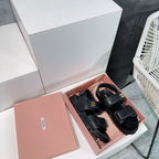 Sandals Black Sheepskin With Stylized Straps