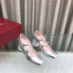LP ROGER VIVIER SANDAL SILVER LEATHER