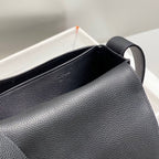 STEVE LIGHT JUNIOR MESSENGER BAG 27 IN BLACK TOGO CALFSKIN