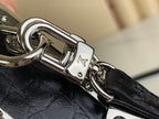 SLIM TRUNK 23 IN BLACK CROCODILE PATTERN CALFSKIN SILVER HARDWARE