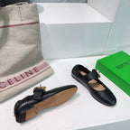 ASTAIRE MARY-JANE BALLERINA IN BLACK CALFSKIN