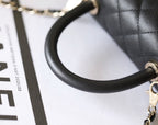 CHANEL 25S FLAP BAG 24 CM IN BLACK LAMBSKIN WITH GOLD HARDWARE
