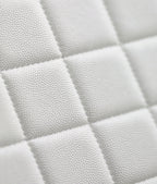 CHANEL 25S FLAP BAG 21 CM IN WHITE LAMBSKIN WITH GOLD HARDWARE