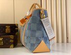 WEEKEND TOTE BAG 43 IN BLUE DAMIER DENIM 3D
