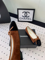 BALLET FLAT BROWN MIX BLACK VELVET
