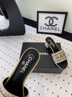 RHINESTONE LETTER HIGH HEELS CARAMEL BROWN AND BLACK LAMBSKIN