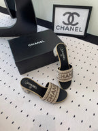 RHINESTONE LETTER HIGH HEELS CARAMEL BROWN AND BLACK LAMBSKIN
